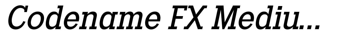 Codename FX Medium Italic